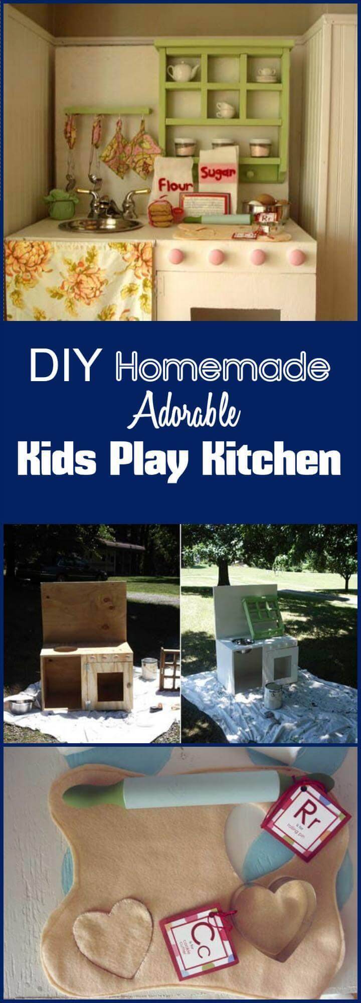 DIY handmade adorable kids play kitchen